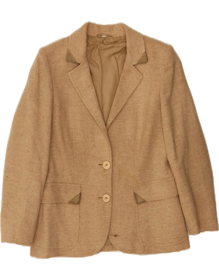 CAROL Womens 2 Button 2 Piece Skirt Set IT 42 Medium W28 Beige CS32 - Image 2 of 4