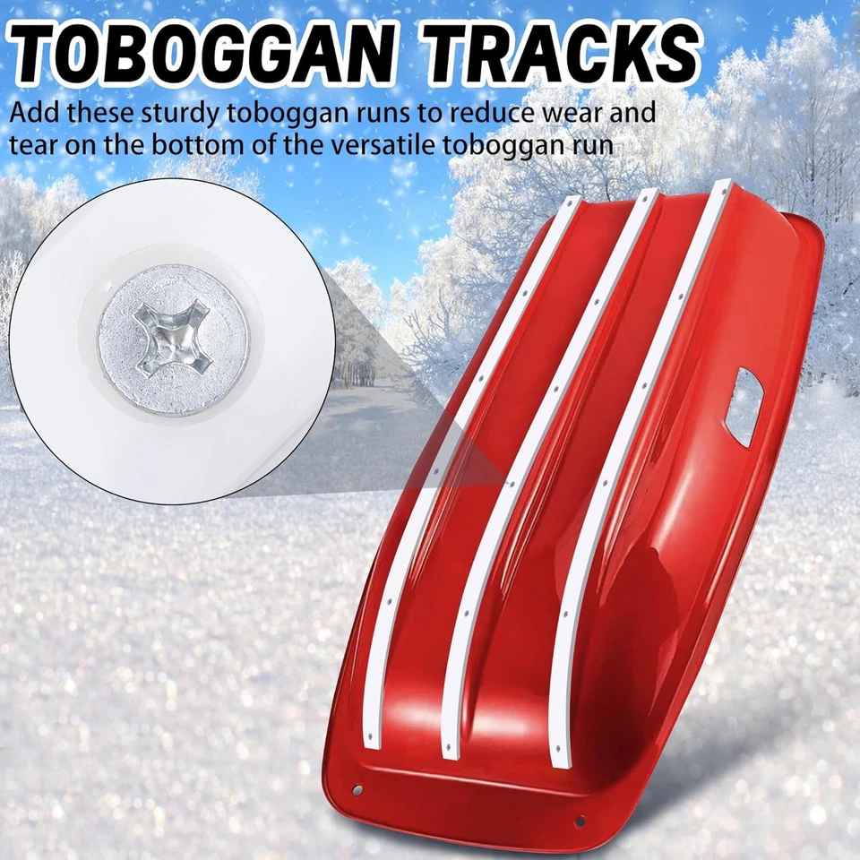 Kit de corredor de trineo de 6 piezas con tuercas y tornillos, tiras de corredor de trineo de 47"" × 0,9", Foto 4 de 4