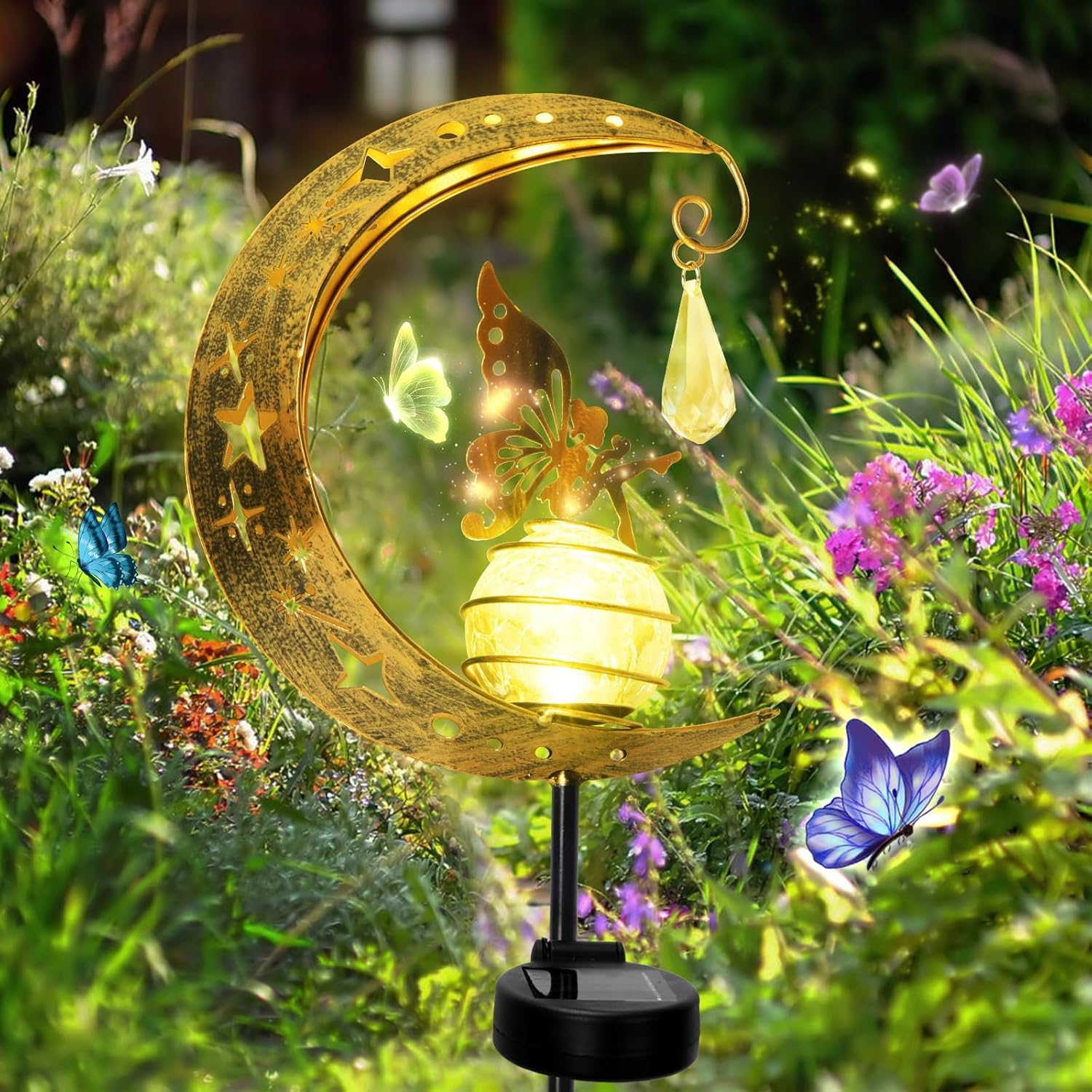 Fairy Solar Lights Outdoor Garden Ornaments Weather Resistant Solar Garden Ornam