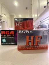 Lot of 4 Factory Sealed Blank Audio Cassette Tapes Sony HF 90 RCA RC60 NOS