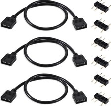 3 Pack ARGB Extension Cable 1-To-1 ARGB Splitter Cable 5V 3-Pin Addressable RGB
