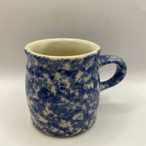 Henn Pottery Blue Spongeware Mug