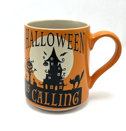 Halloween ruft Kaffeetasse Becher Spukhaus schwarze Katze - Bild 1 von 7