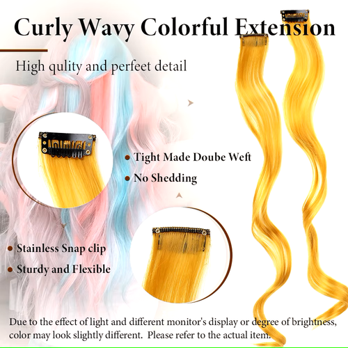 2-8 X Extension Capelli Lunghi Clip In Evidenzia Strisce Lisce o Ricci + Omaggio 📦 - Foto 205 di 255