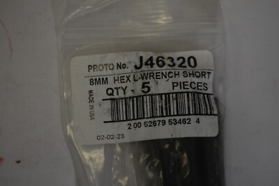 Proto J46320 8mm Hex Key L Wrench Short 5 Pack Black | eBay