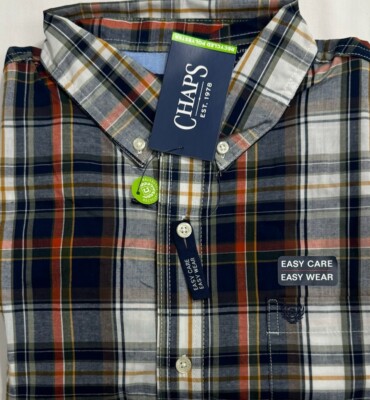 New Chaps Men's Long Sleeve Shirt Green Plaids Size XL $19.99