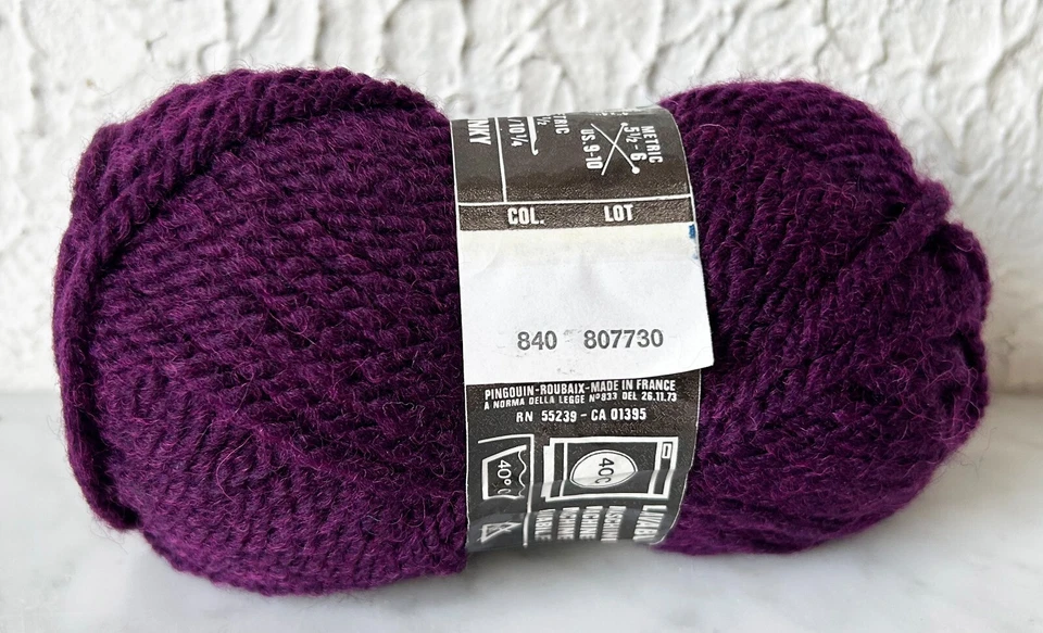 Hilo súper voluminoso acrílico/lana Pingouin Pingoland - 1 madeja púrpura #840 Foto 4 de 4