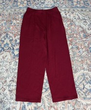 St. John Collection Red Santana Knit Pleat Front Pants SZ 6 EUC