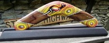Dekoracja bumerang + stojak ręcznie malowany 35cm styl australijski