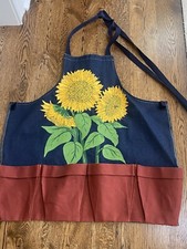 Original art by Liz Lauter Denim Apron/Sunflower Garden adjustable pockets NEW