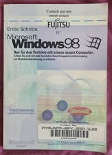 Vintage Microsoft Windows 98 German Erste Schritte Manual COA Fujitsu Key Book