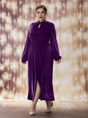 pink satin midi dress Mauve Mock Neck Satin Midi Dress
