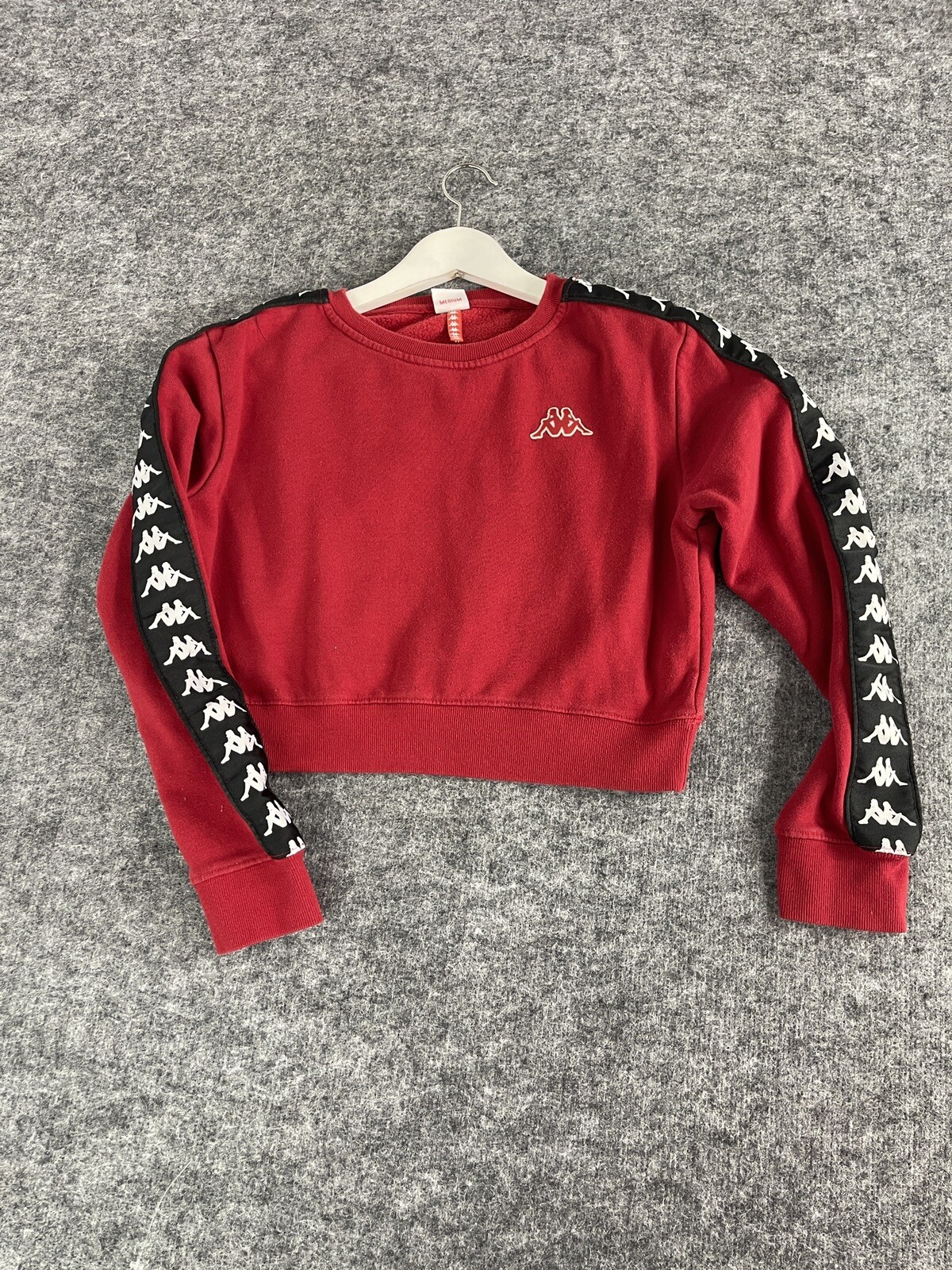 Kappa Sweatshirt Women Medium Red Pullover Cropped Active Gym