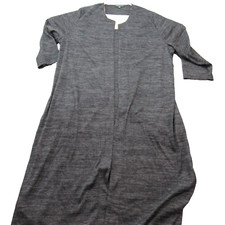 Lucky Brand Womens 1X Cardigan Gray Heathered Open Front Long Sleeve