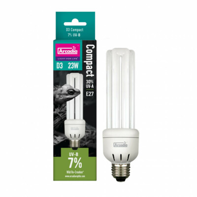 Arcadia D3 Compact Bulb 7% 23 Watt UVB Compact Lamp 