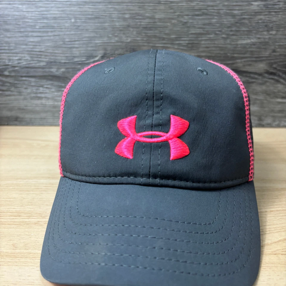 Gorra Under Armour Correa Trasera Mujer Gris Rosa Correr Correr Atlético Gimnasio Foto 3 de 4