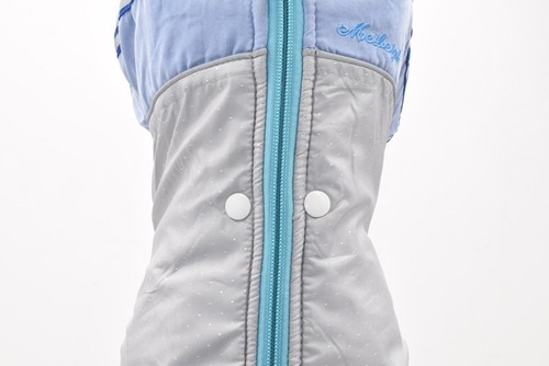 Small Dog Puppy Jumpsuit Winter Warm Jacket Bue Color Size M - Picture 8 of 12