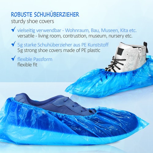 100x hochwertige Einweg Überziehschuhe 5g je Überzieher - Schuhüberzieher - Bild 3 von 7