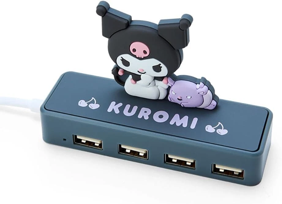 Sanrio. Slim USB Hub. Kuromi .Port 4. 6 x 9.5 x 3cm. Character. 327484 - Image 2 of 3