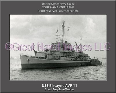 USS Biscayne AVP 11 Personalized Canvas Ship Photo Print Navy Veteran Gift