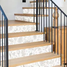 funlife 15Pcs Vinyl Peel and Stick Stair Riser Stickers, Self-Adhesive Stairc...