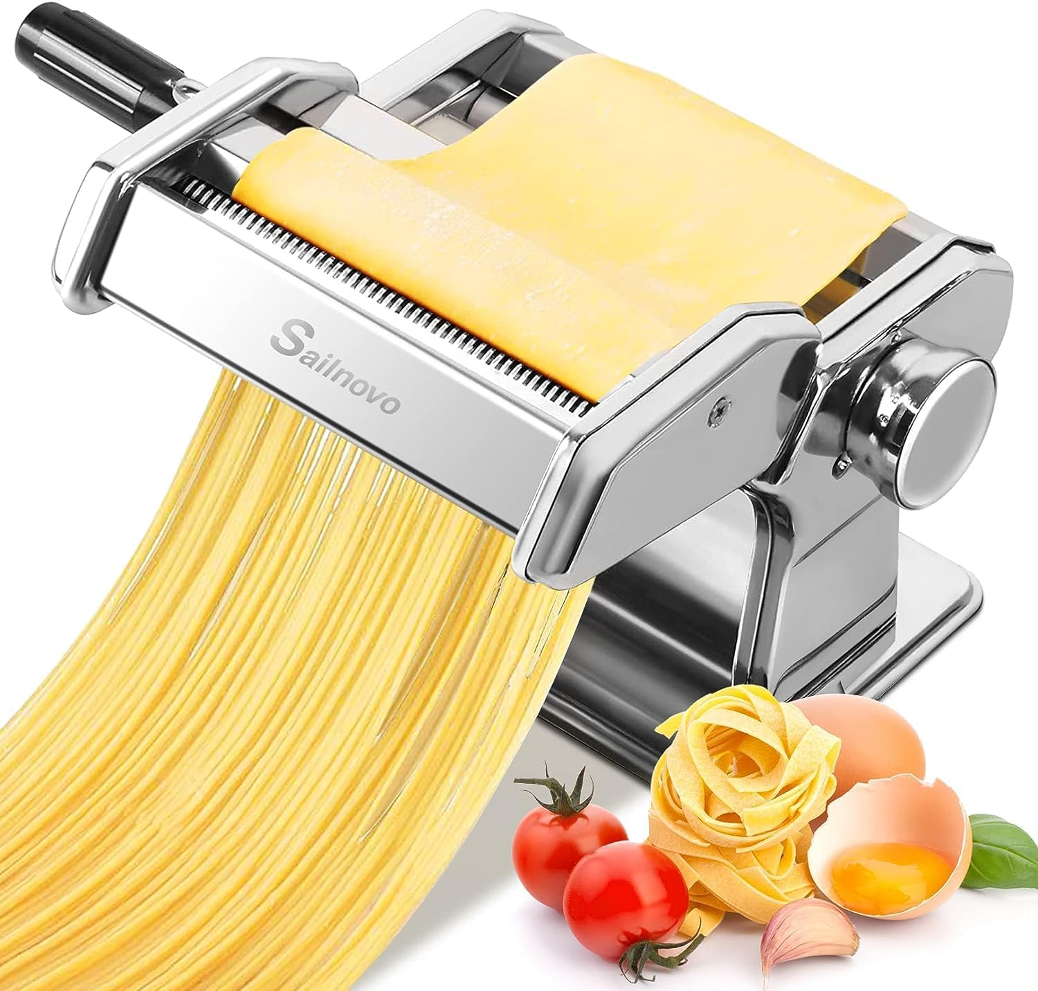 Pasta Maker Machine, 180 Roller Pasta Maker, 9 Adjustable Thickness Settings 2-I
