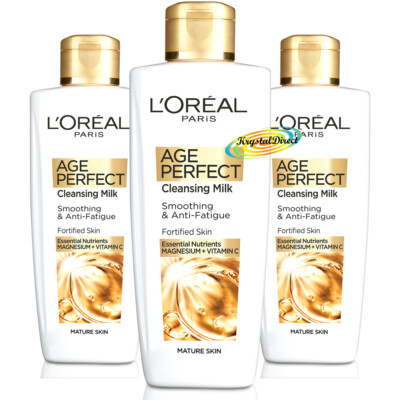 3x Loreal Age Perfect Reinigungsmilch 200ml Glättung & Anti Müdigkeit
