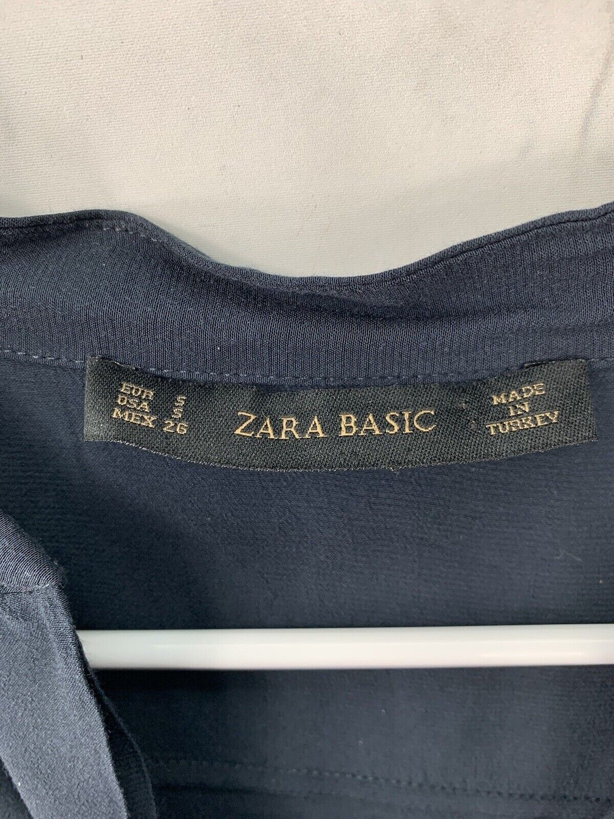 Zara Basic Collection S Black Button V Neck Pullo… - image 2