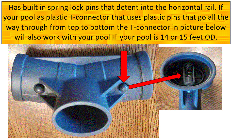Bestway / Coleman Plastic T-Connector for 14' or 15' OD pool 42" or 48" deep