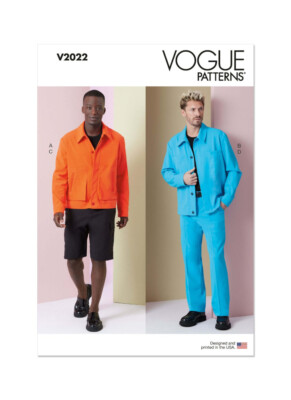 Vogue Patterns V2022 Herren Semi-Fitted Ungefütterte Jacken, Shorts und Hosen