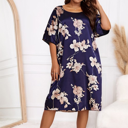 Plus Size Womens Stain Silk Nightdress Pyjamas Sleepwear Nightwear Loungwear - Picture 17 of 18