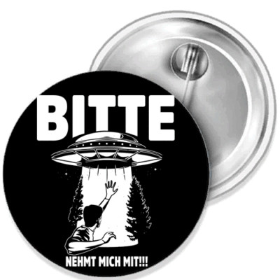 Aliens!! Please Take Me With Button Pin Sticker Bottle Opening Mirror