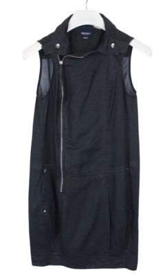 Miss Sixty Dress Womens Small Sleeveless Half Zip Pockets Knee Length Blue