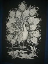 * TRI CHEM HG 7887 PEACOCK  SUEDE Liquid Embroidery Picture