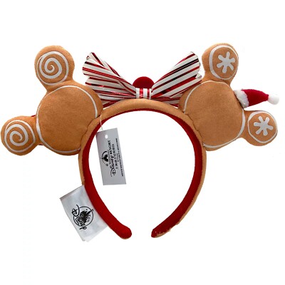 Disney Gingerbread Minnie Mouse Ears Headband Sparkle Bow Candy Holiday‎ Disney Minnie Mouse Gingerbread Ears Headband - Minnie Mouse  main image 4