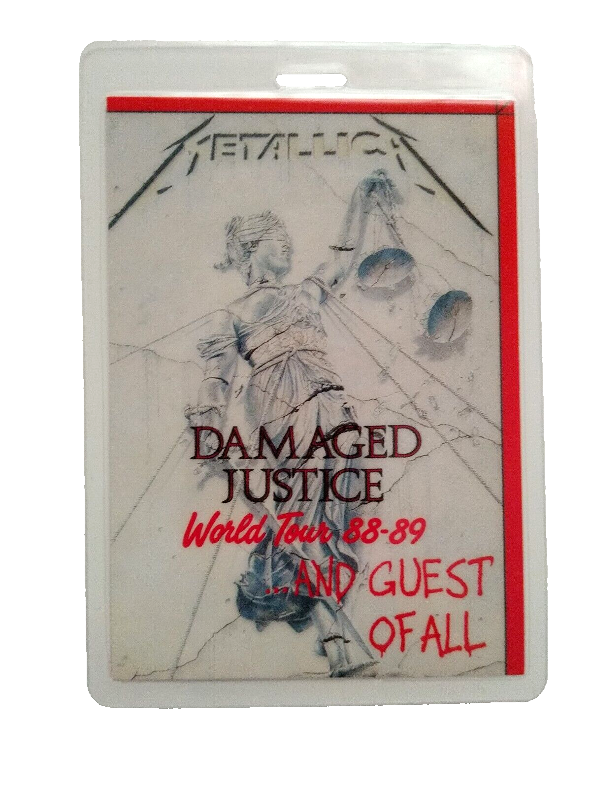 Metallica Backstage Concert Pass Original 1988 - 89 Hard Rock Heavy Metal Guest