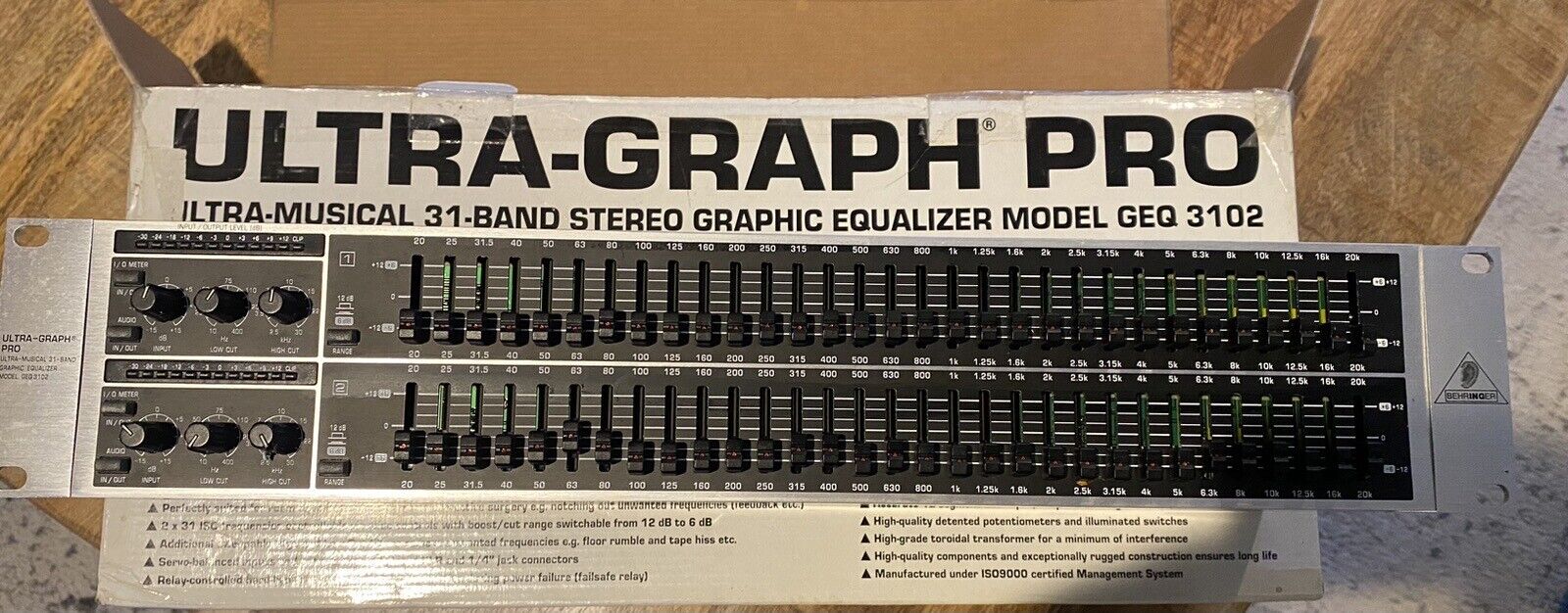 BEHRINGER ULTRA-GRAPH PRO  EQUALIZER RACK MOUNT GEQ3102 - Working