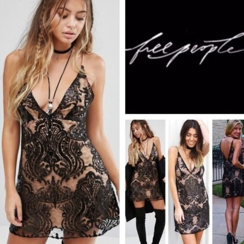 Free People Night Shimmers Mini Dress 