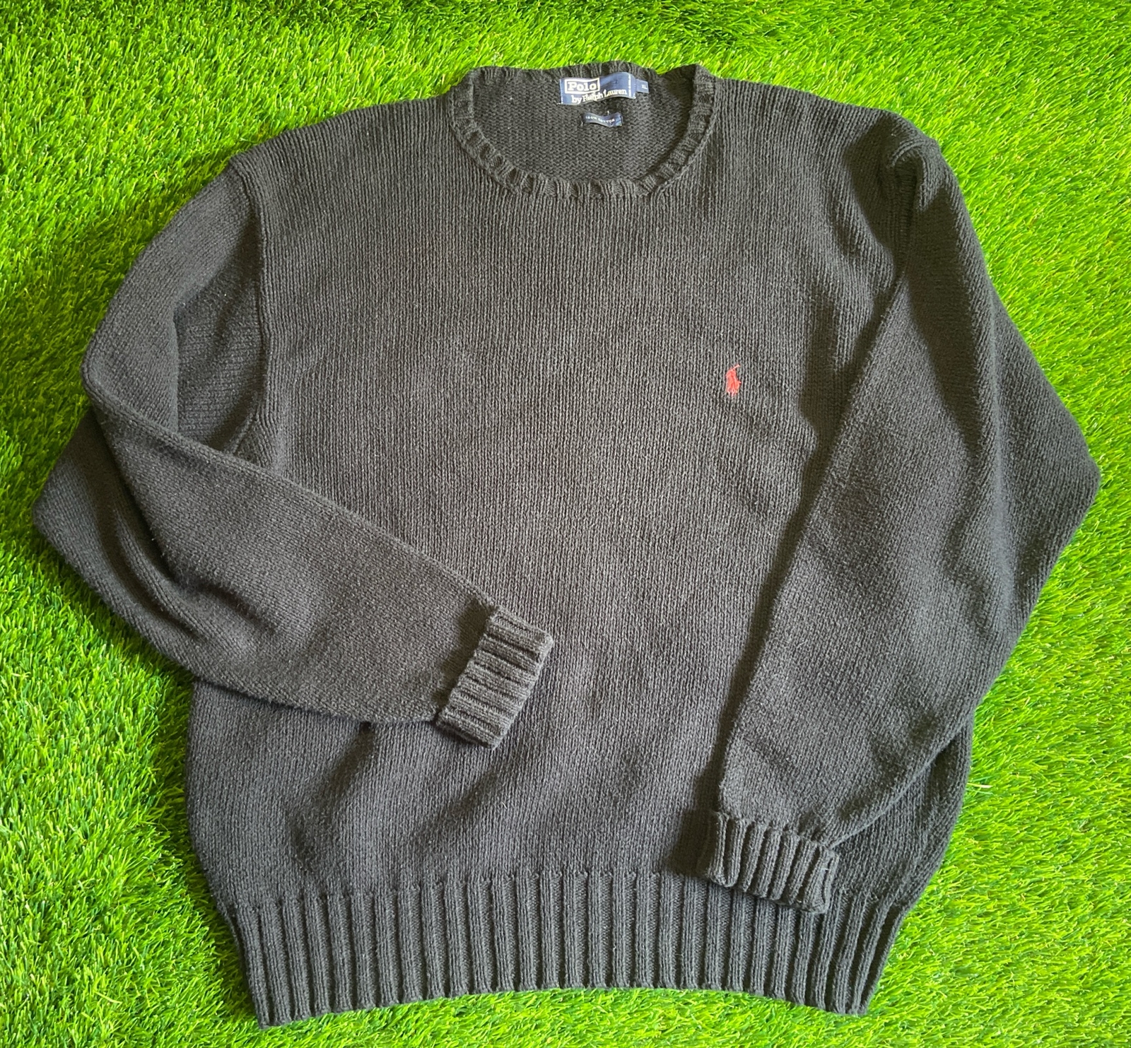 Vintage Polo Ralph Lauren Men’s XL Oversized Sweater Pullover Knit Dark Blue