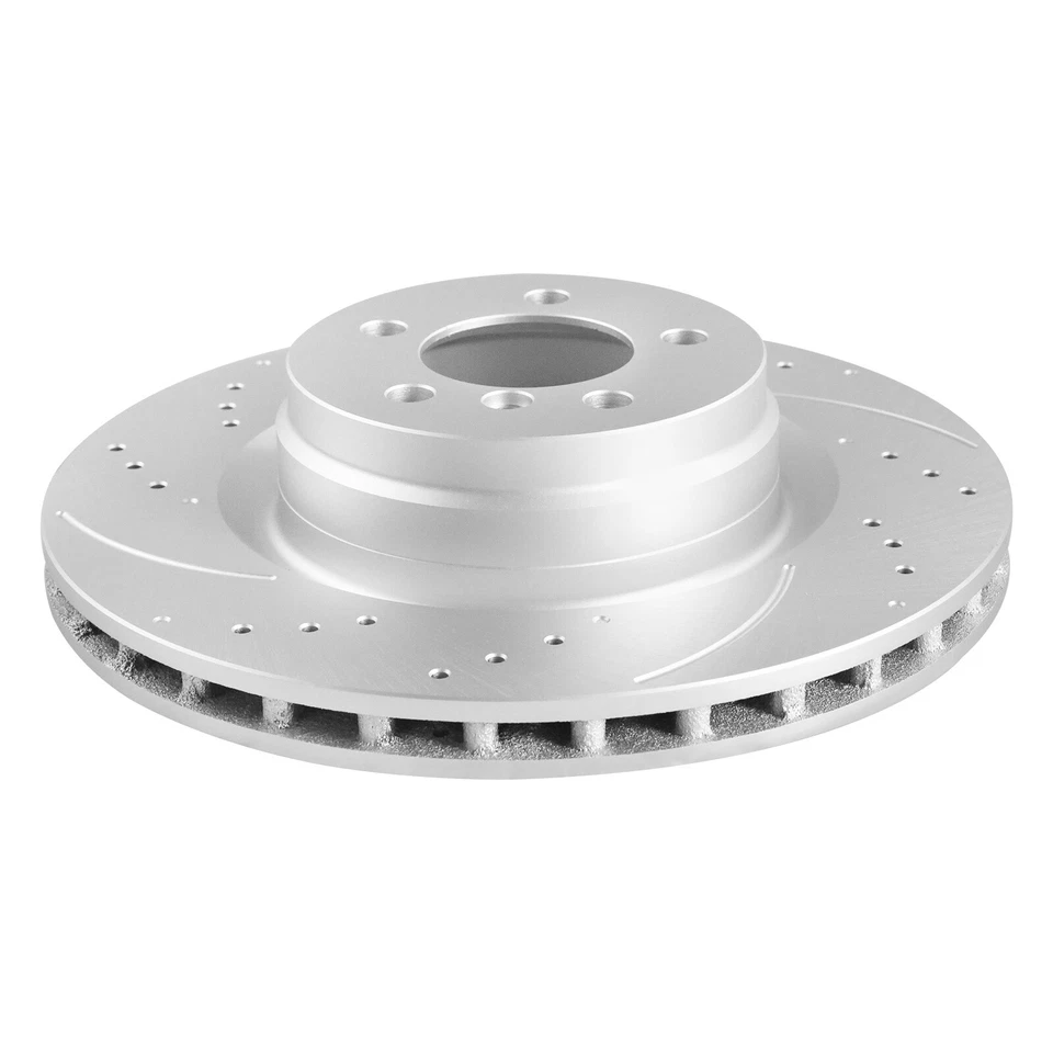 Front Drilled Rotors + Ceramic Brake Pads for 2010-2012 Land Rover Range Rover Foto 2 de 4