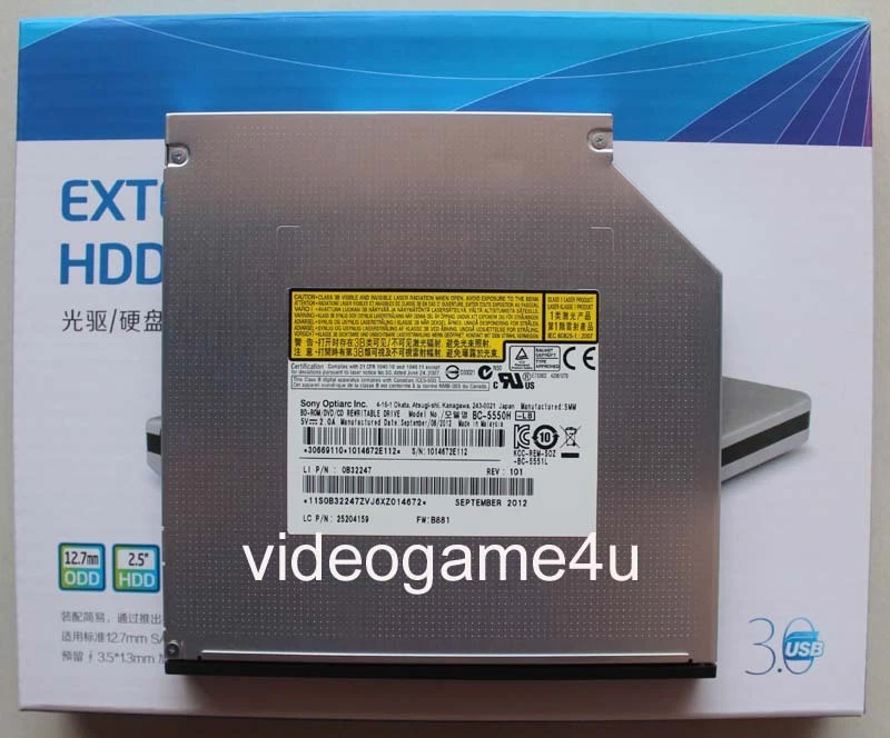 USB 3.0 externo Sony BC-5550H Blu-ray Combo BD-ROM Reproductor de unidad óptica Nuevo Foto 3 de 4