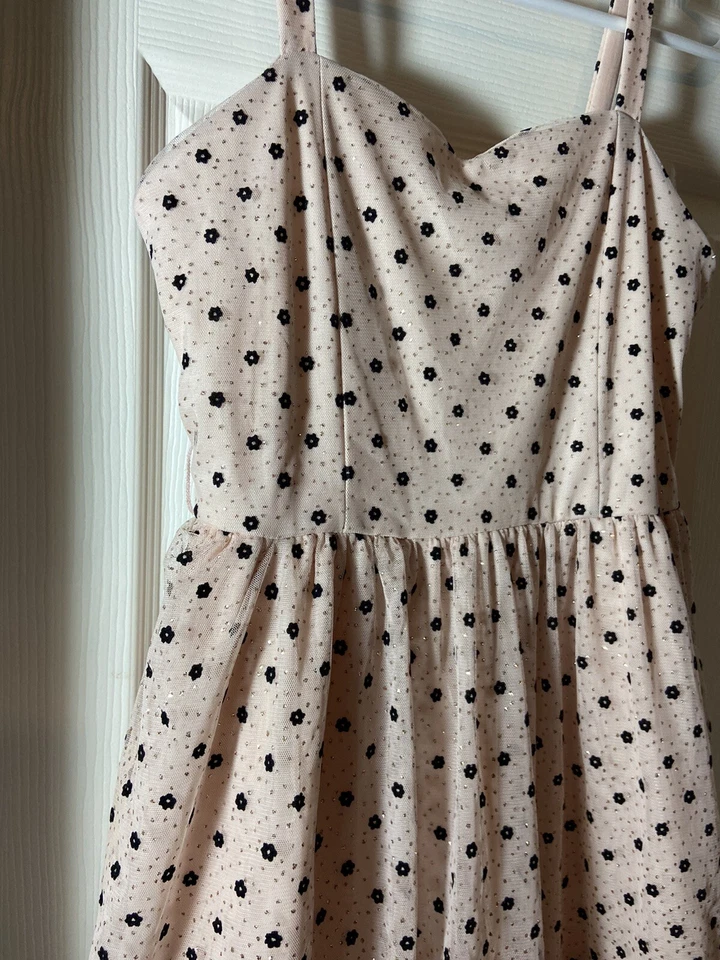 Vestido de Fiesta Niñas My Michelle Sin Mangas Rosa Brillo Negro Floral Lunares 16 Foto 2 de 4