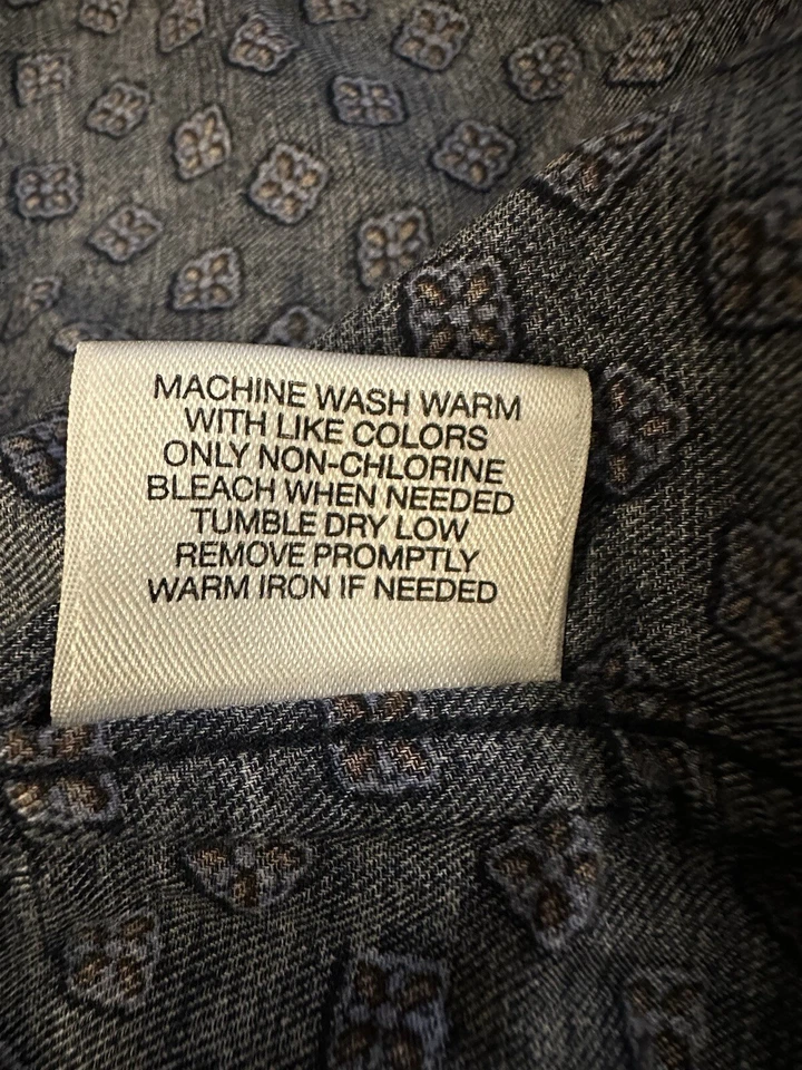 Daniel Cremieux Mens Shirt Large Blue Long Sleeve Collared Button Down - Image 4 of 4