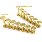 5/50pc Solid Brass Leather Belt Wallet Chicago Screw Nail Stud Bind Rivet 3-25mm
