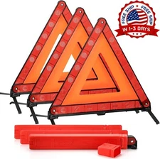 Juego de 3 triángulos de advertencia de emergencia, reflectores triangulares NEW