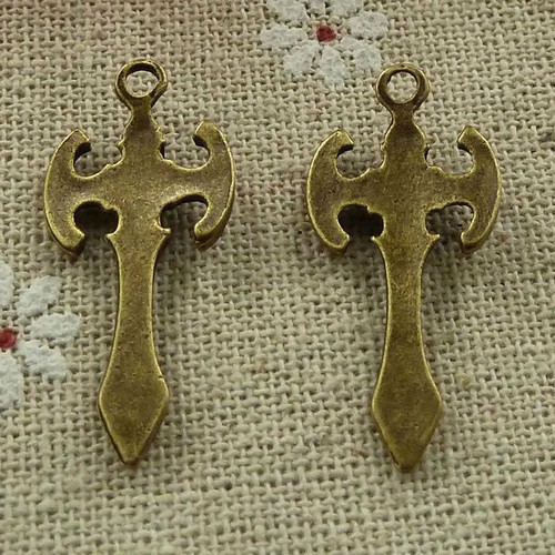 Free Ship 100 pcs Antique bronze cross charms pendant 30x14mm L-852 - Picture 2 of 4