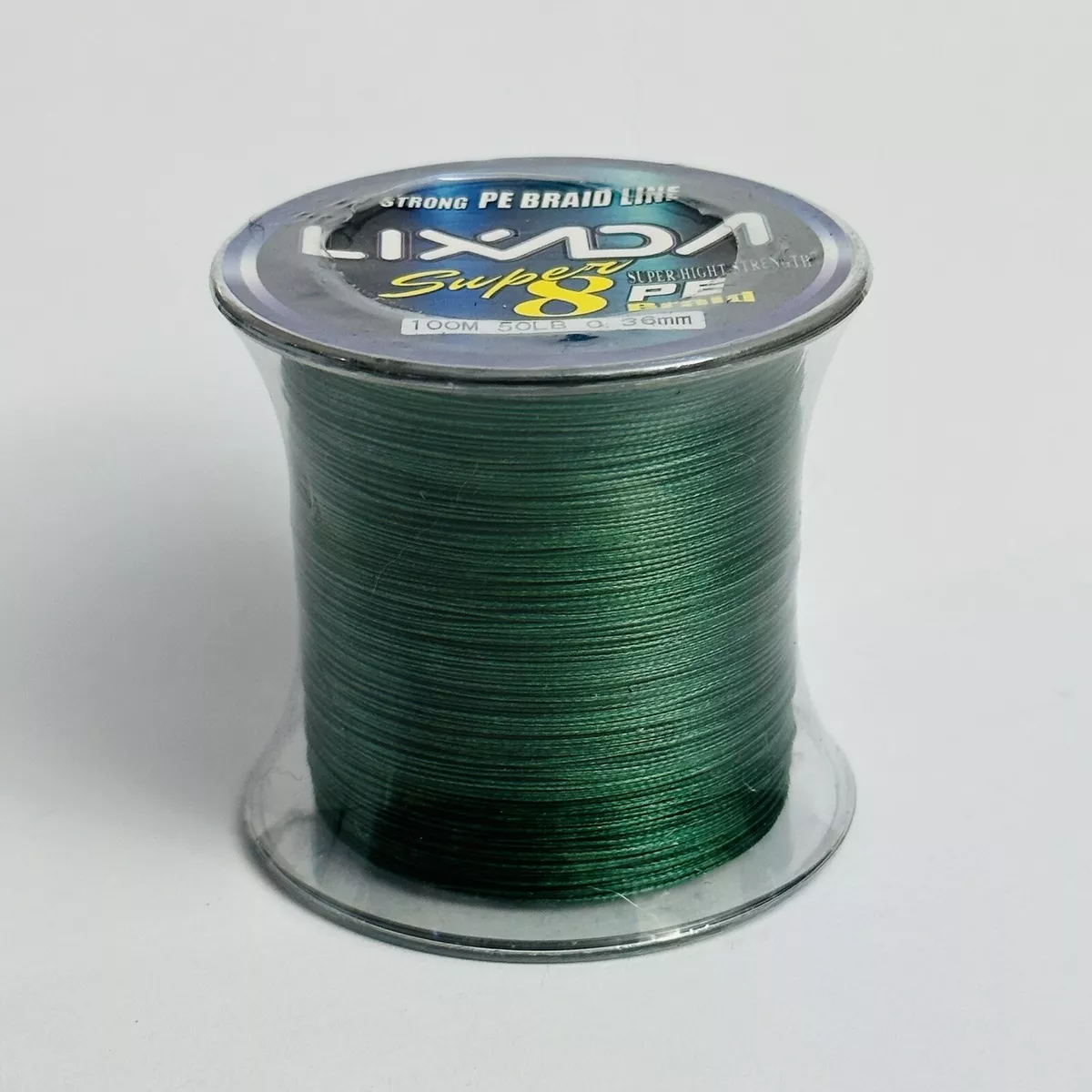 100m BRAIDED FISHING LINE GREEN 50 LB TEST .36mm Single Strand PE Braid  Super 8