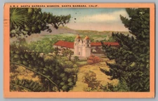 Santa Barbara Mission Santa Barbara California Postcard