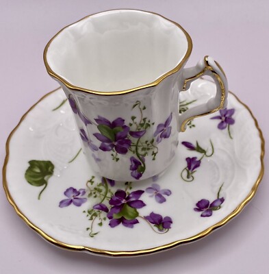 Hammersley English Bone China Victorian Violets Tea Cup & Saucer Set NICE!!