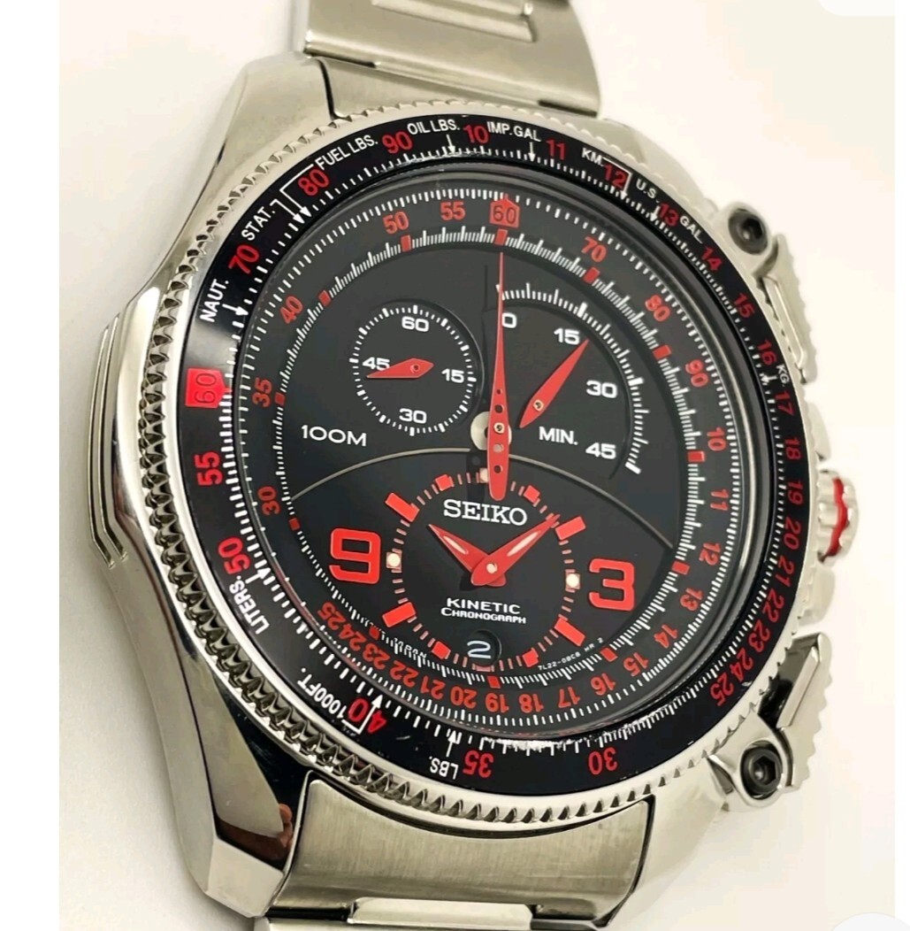 SEIKO MEN'S 7L22-0AZ0 KINETIC CHRONO -New Limited Edition | eBay